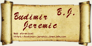 Budimir Jeremić vizit kartica